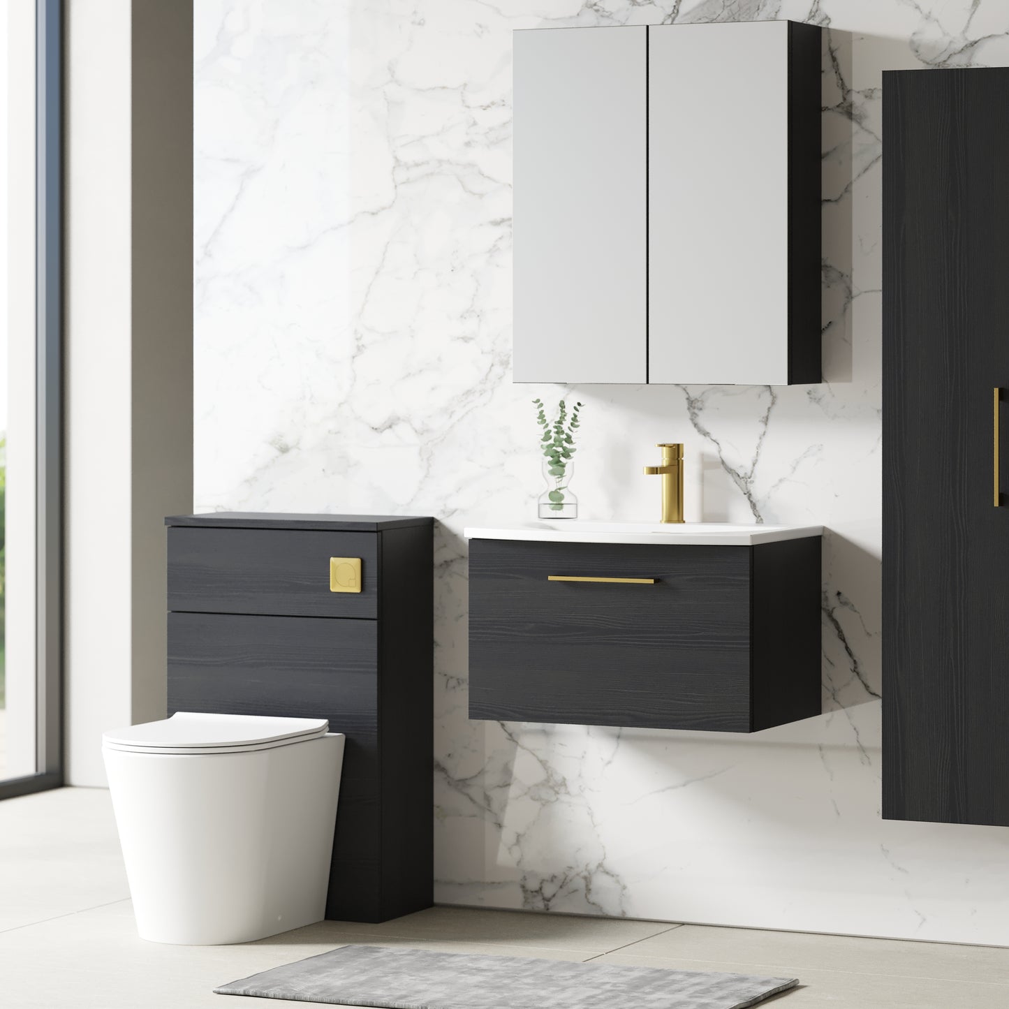NUIE 600mm Wall Hung 1 Drawer Vanity & Basin 4