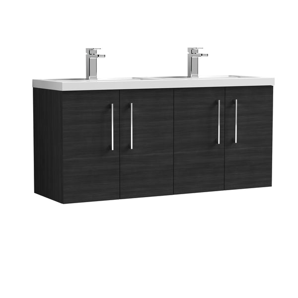 NUIE 1200mm Wall Hung 4 Door Vanity & Double Basin