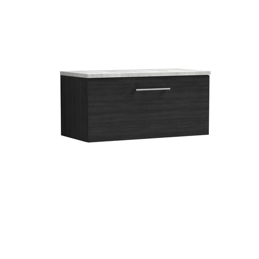 NUIE 800mm Wall Hung Single Drawer Vanity & Laminate Top