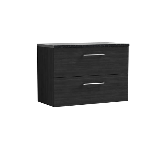 NUIE 800mm Wall Hung 2 Drawer Vanity & Laminate Top