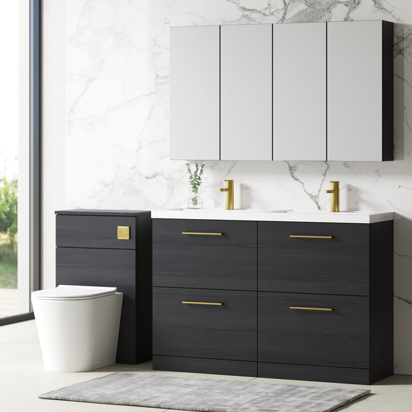NUIE 1200mm Floor Standing 4 Drawer Vanity & Double Basin