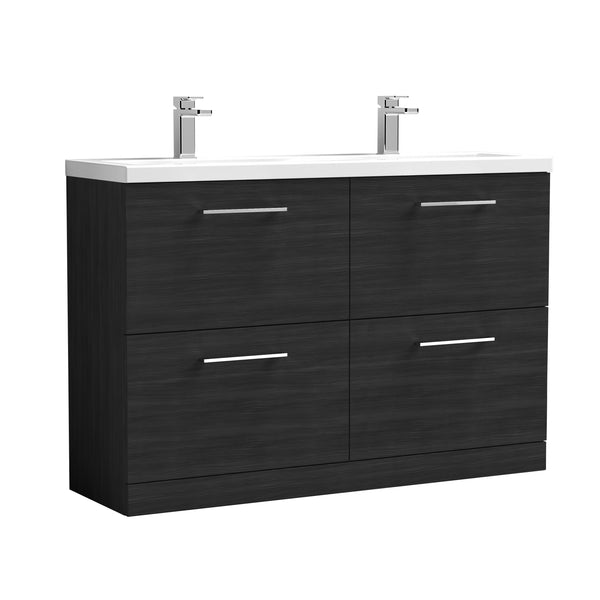 NUIE 1200mm Floor Standing 4 Drawer Vanity & Double Basin