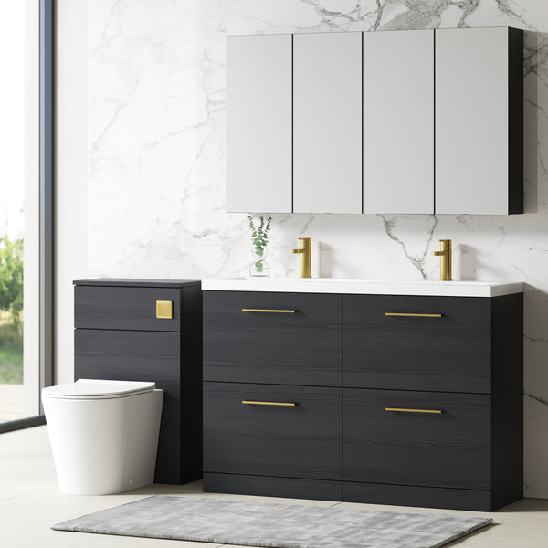 NUIE 1200mm Floor Standing 4 Drawer Vanity & Double Basin