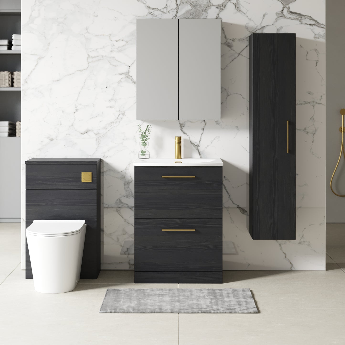NUIE 600mm Floor Standing 2 Drawer Vanity & Basin 4