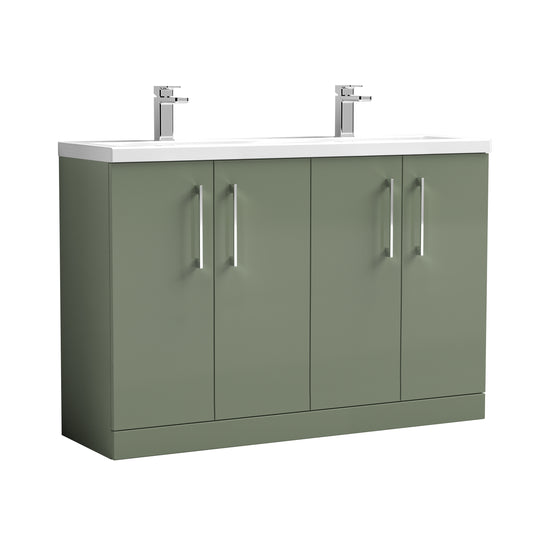 NUIE 1200mm Floor Standing 4 Door Vanity & Double Basin