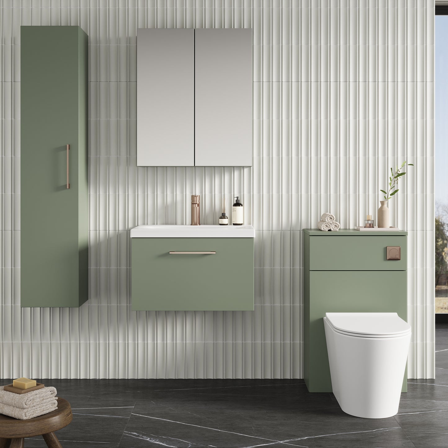 NUIE 600mm Wall Hung 1 Drawer Vanity & Basin 1
