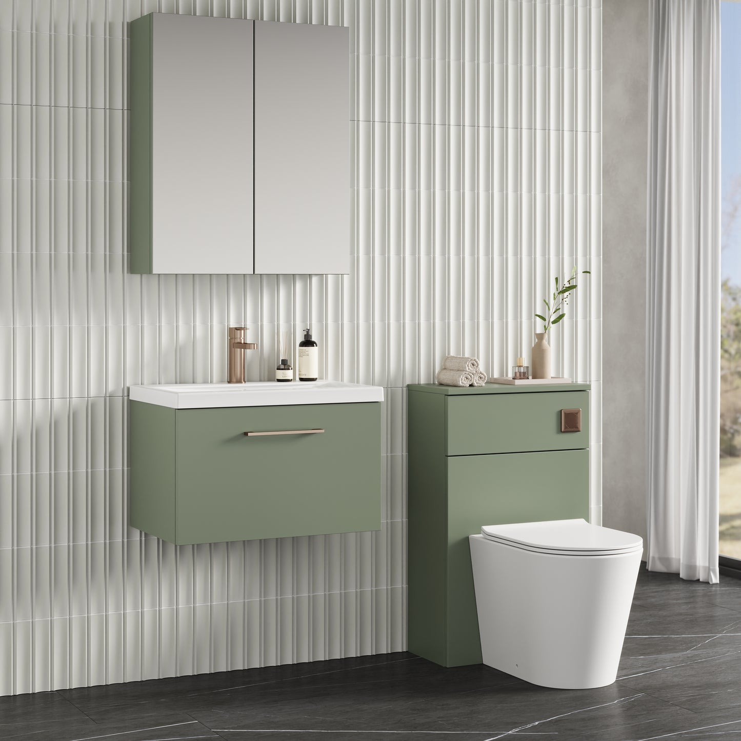 NUIE 600mm Wall Hung 1 Drawer Vanity & Basin 1