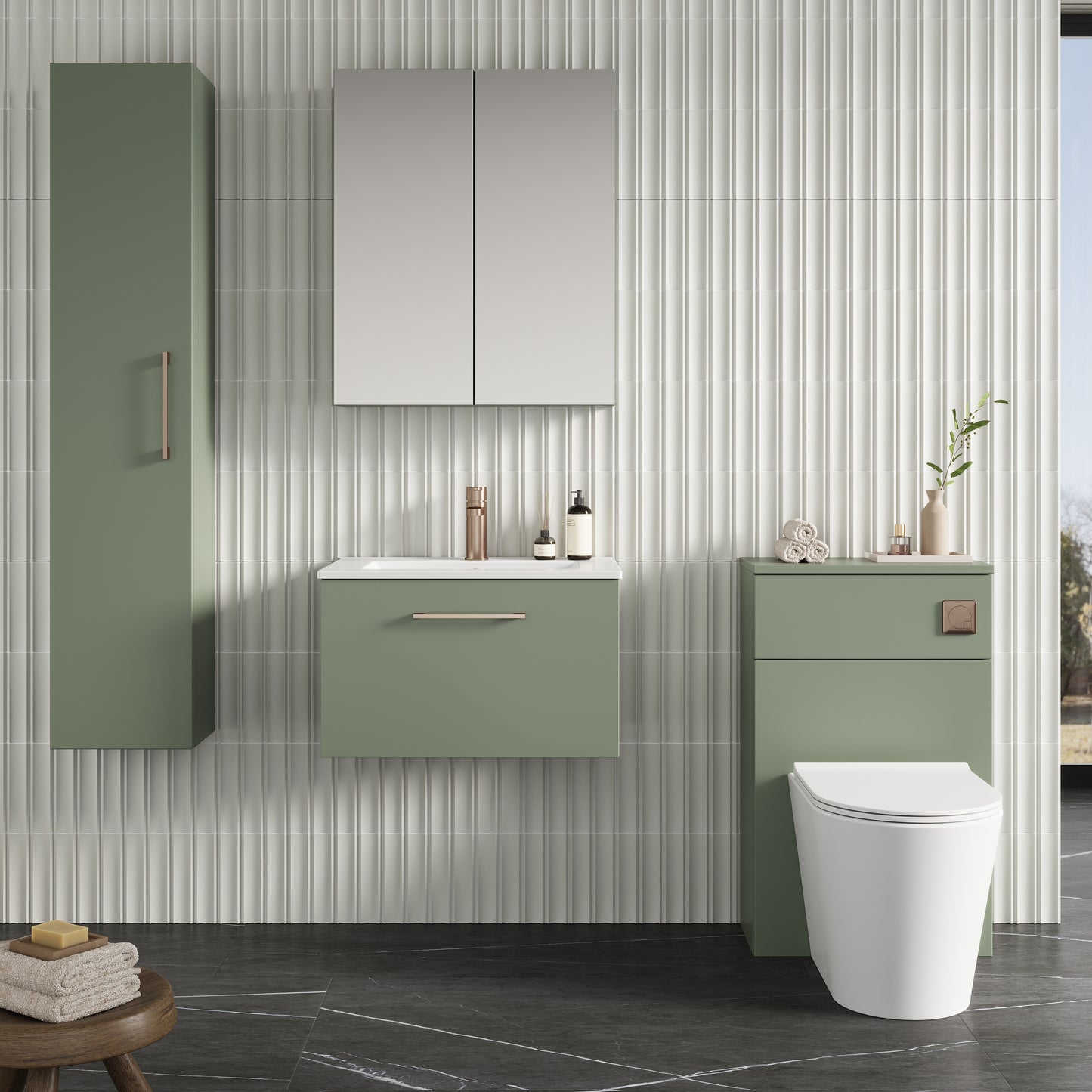 NUIE 600mm Wall Hung 1 Drawer Vanity & Basin 2