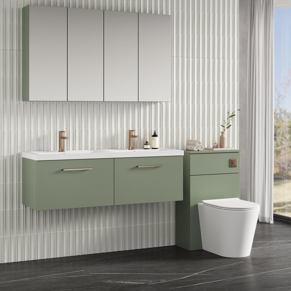NUIE 1200mm Wall Hung 2 Drawer Vanity & Double Basin