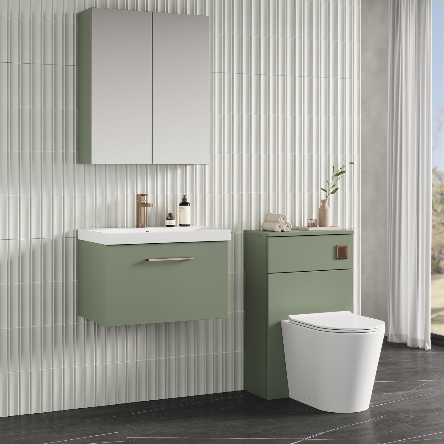 NUIE 600mm Wall Hung 1 Drawer Vanity & Basin 3