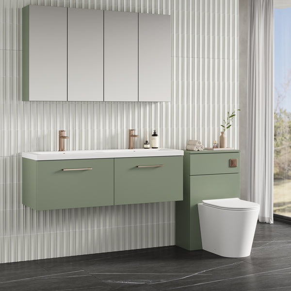 NUIE 1200mm Wall Hung 2 Drawer Vanity & Double Basin