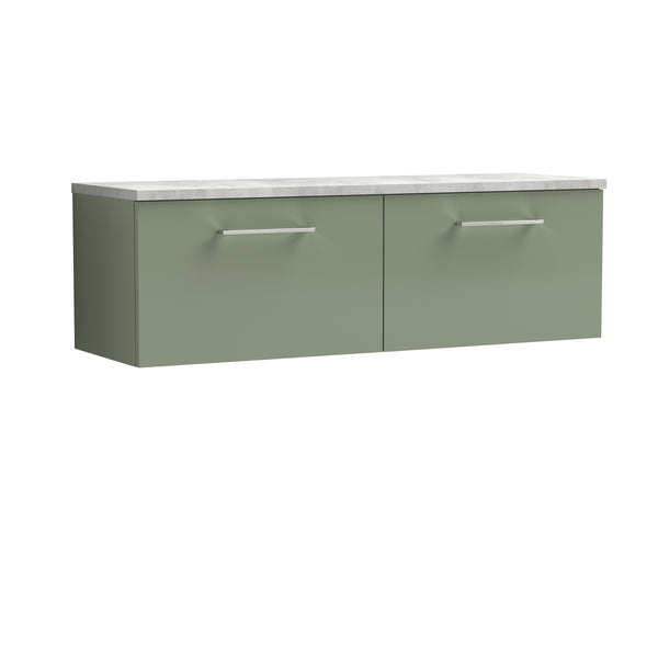 NUIE 1200mm Wall Hung 2-Drawer Vanity & Laminate Worktop