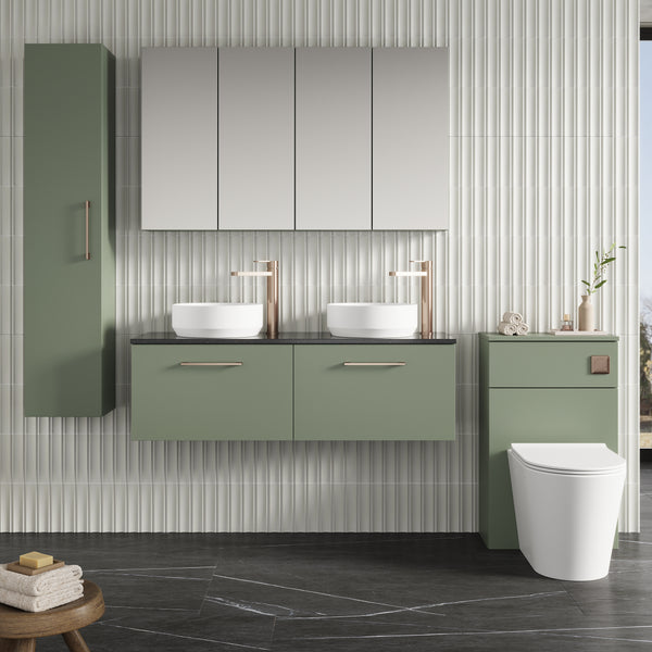 NUIE 1200mm Wall Hung 2-Drawer Vanity & Laminate Worktop