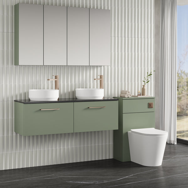 NUIE 1200mm Wall Hung 2-Drawer Vanity & Laminate Worktop