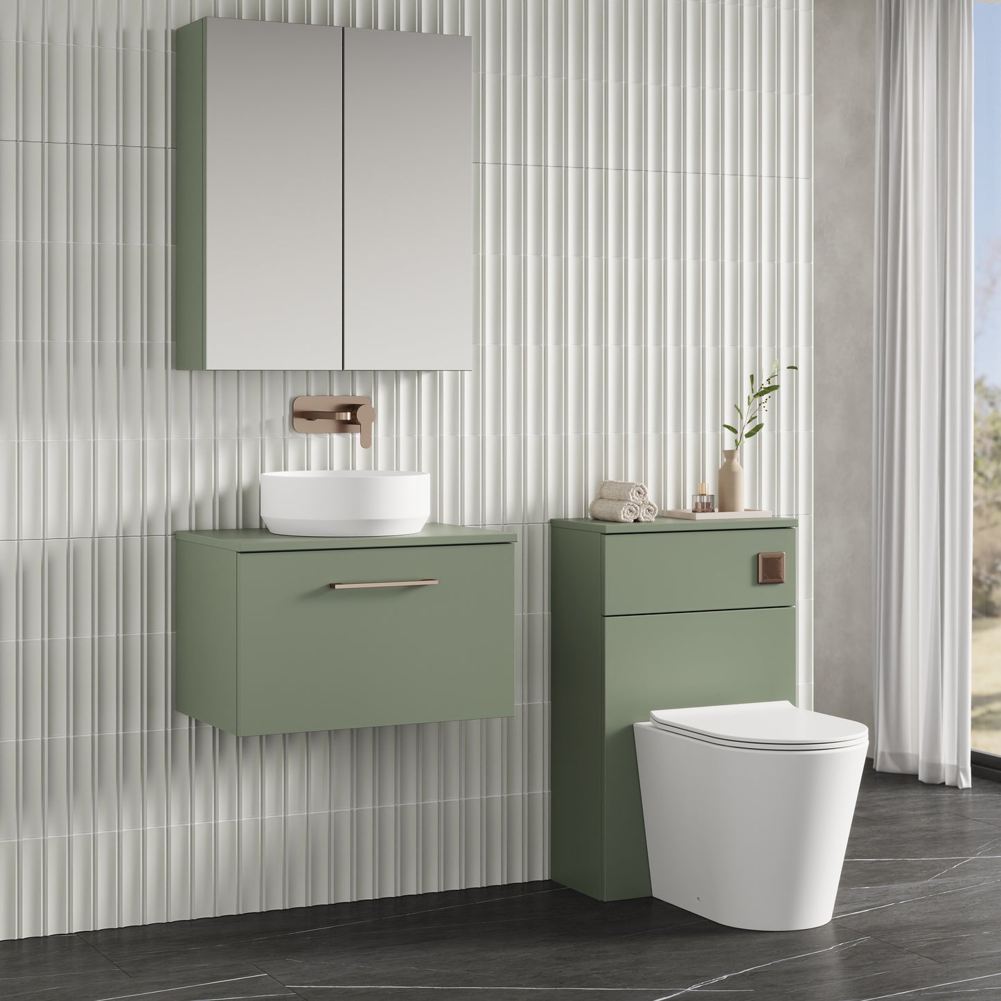 NUIE 600mm Wall Hung 1 Drawer Vanity & Worktop