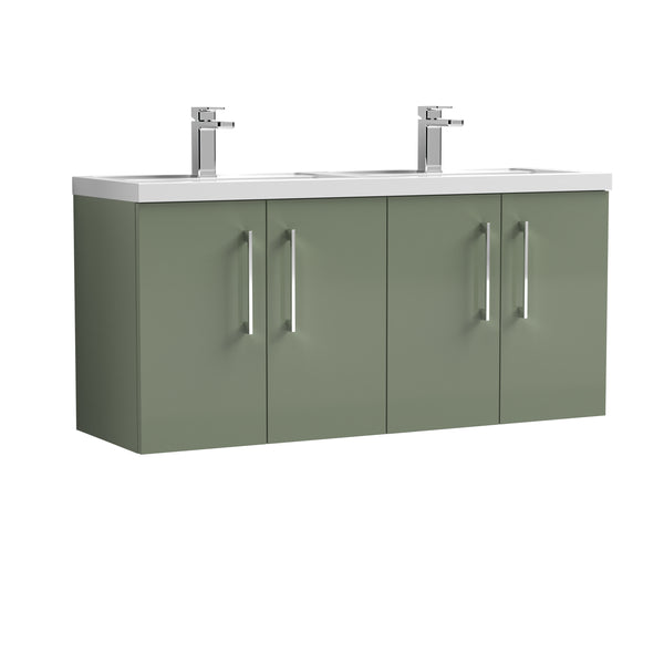 NUIE 1200mm Wall Hung 4 Door Vanity & Double Basin