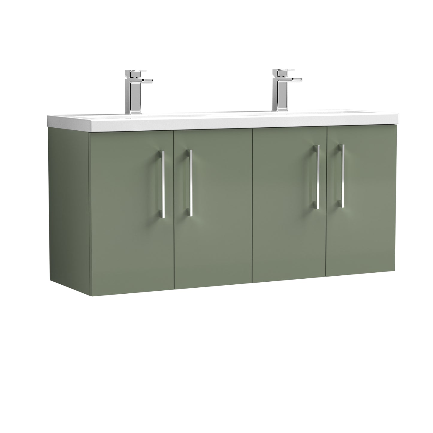 NUIE 1200mm Wall Hung 4 Door Vanity & Double Basin