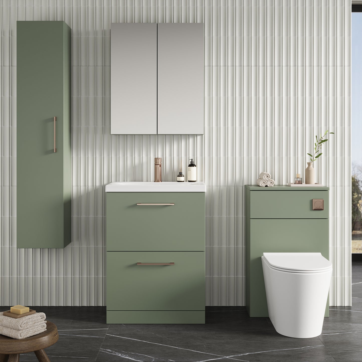 NUIE 600mm Floor Standing 2 Drawer Vanity & Basin 1