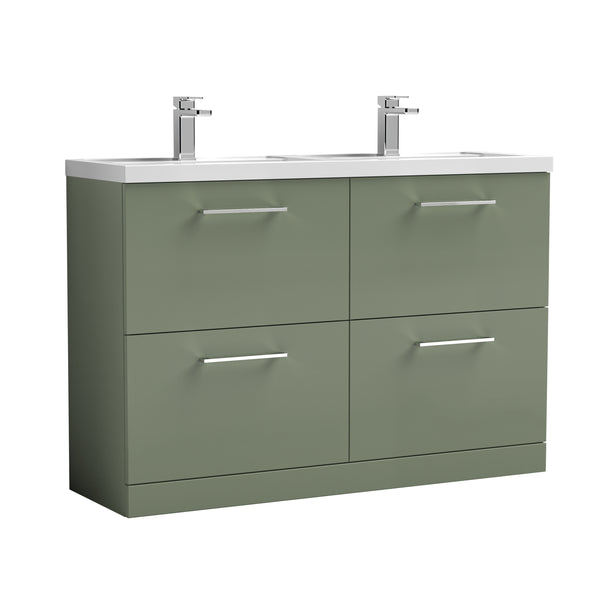 NUIE 1200mm Floor Standing 4 Drawer Vanity & Double Basin