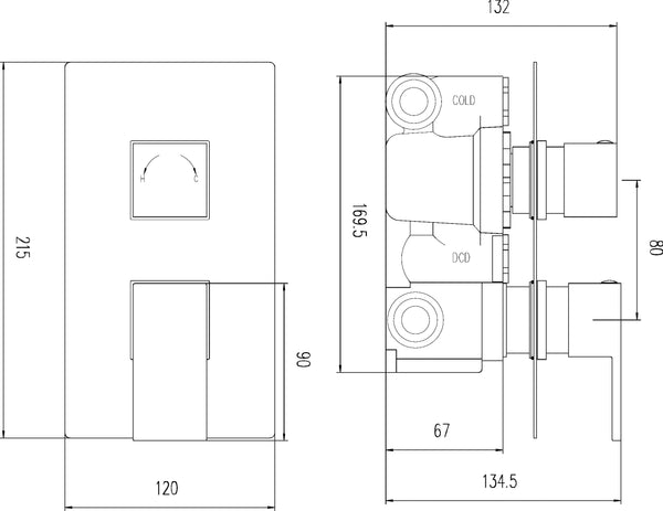 Hudson Reed Twin Thermostatic Shower Valve With Diverter