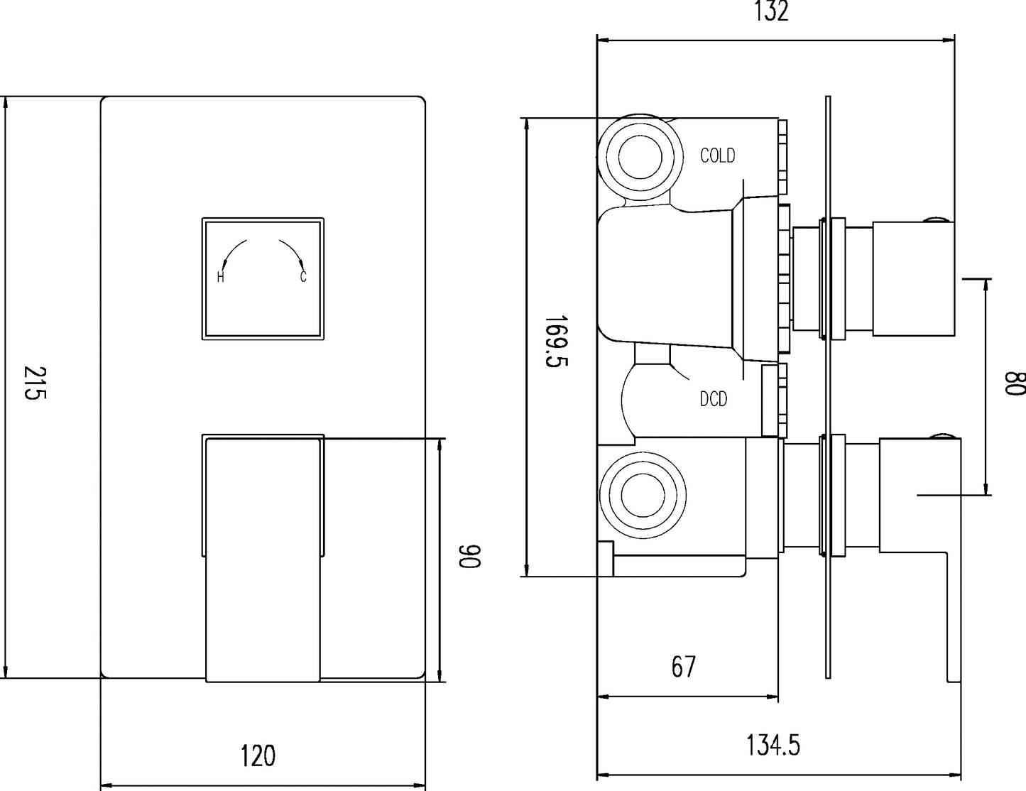 Hudson Reed Twin Thermostatic Shower Valve