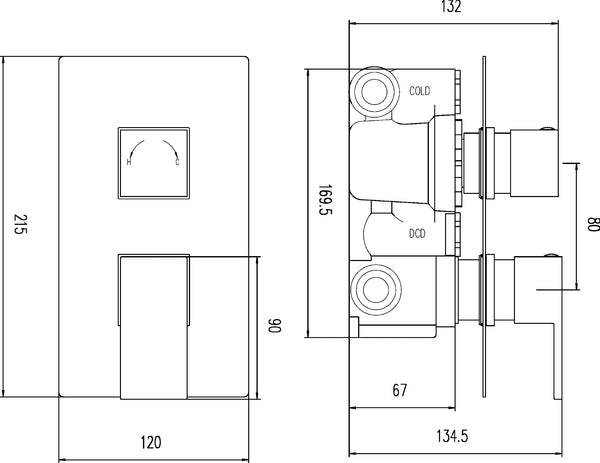 Hudson Reed Twin Thermostatic Shower Valve