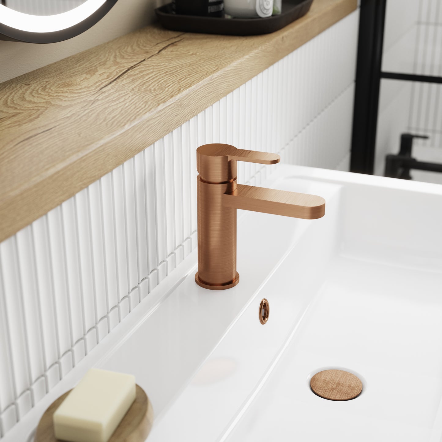 NUIE Mono Basin Mixer with Push Button Waste