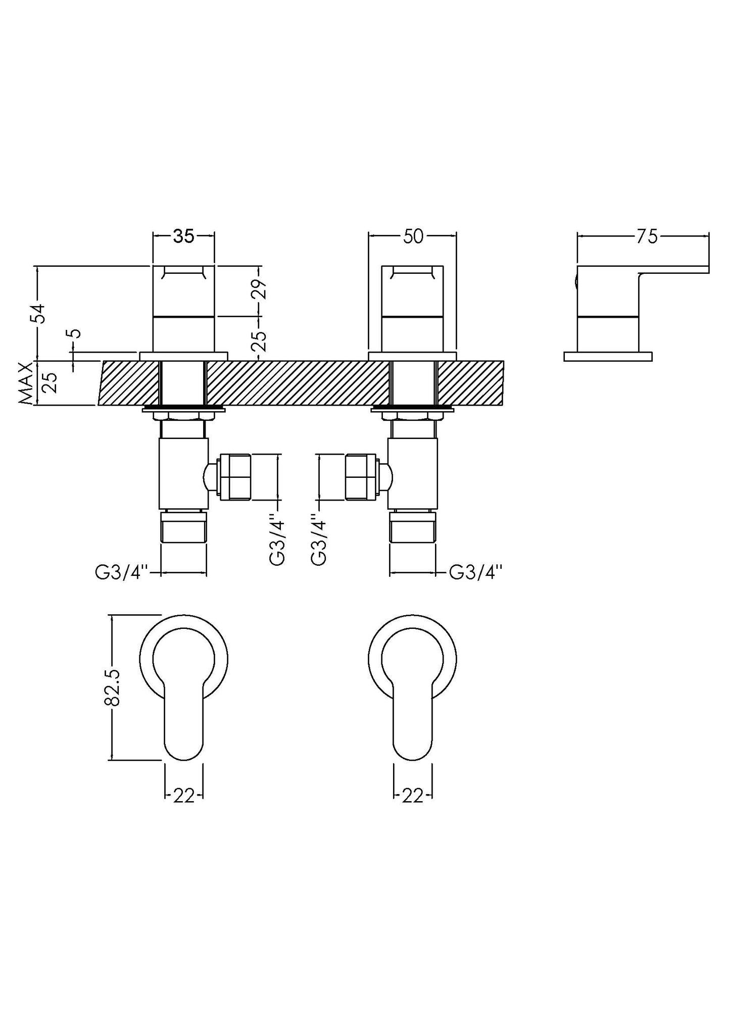 NUIE 3/4" Side Valves