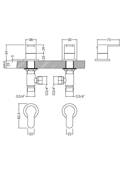 NUIE 3/4" Side Valves