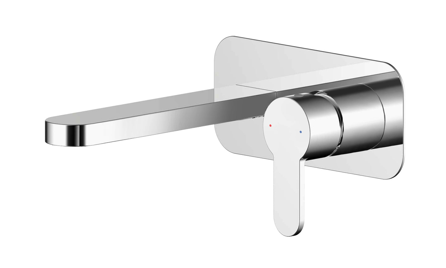 NUIE Wall Mounted 2 Tap Hole Basin Mixer With Plate
