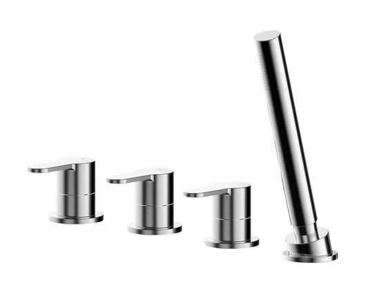 NUIE Deck Mounted 4 Tap Hole Bath Shower Mixer No Spout