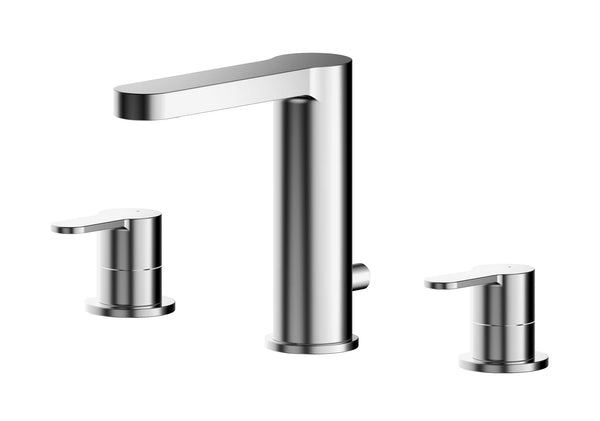 NUIE Deck Mounted 3 Tap Hole Basin Mixer With Pop Up Waste