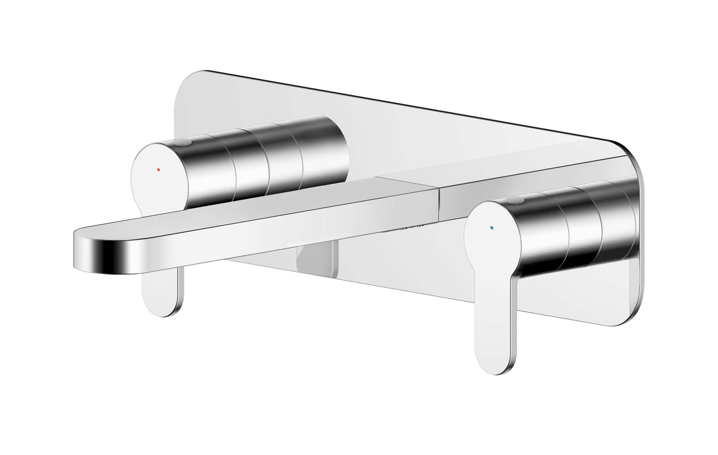 NUIE Wall Mounted 3 Tap Hole Basin Mixer With Plate