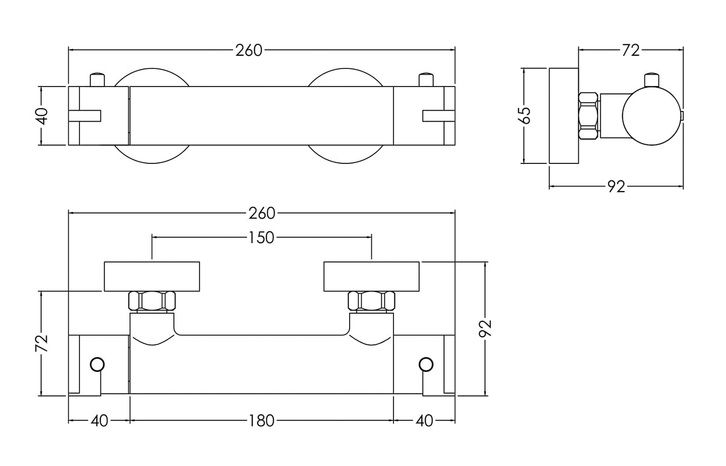 NUIE Thermostatic Bar Valve