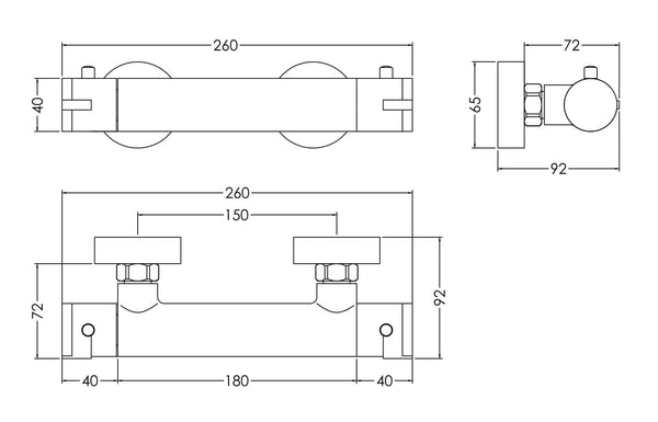 NUIE Thermostatic Bar Valve