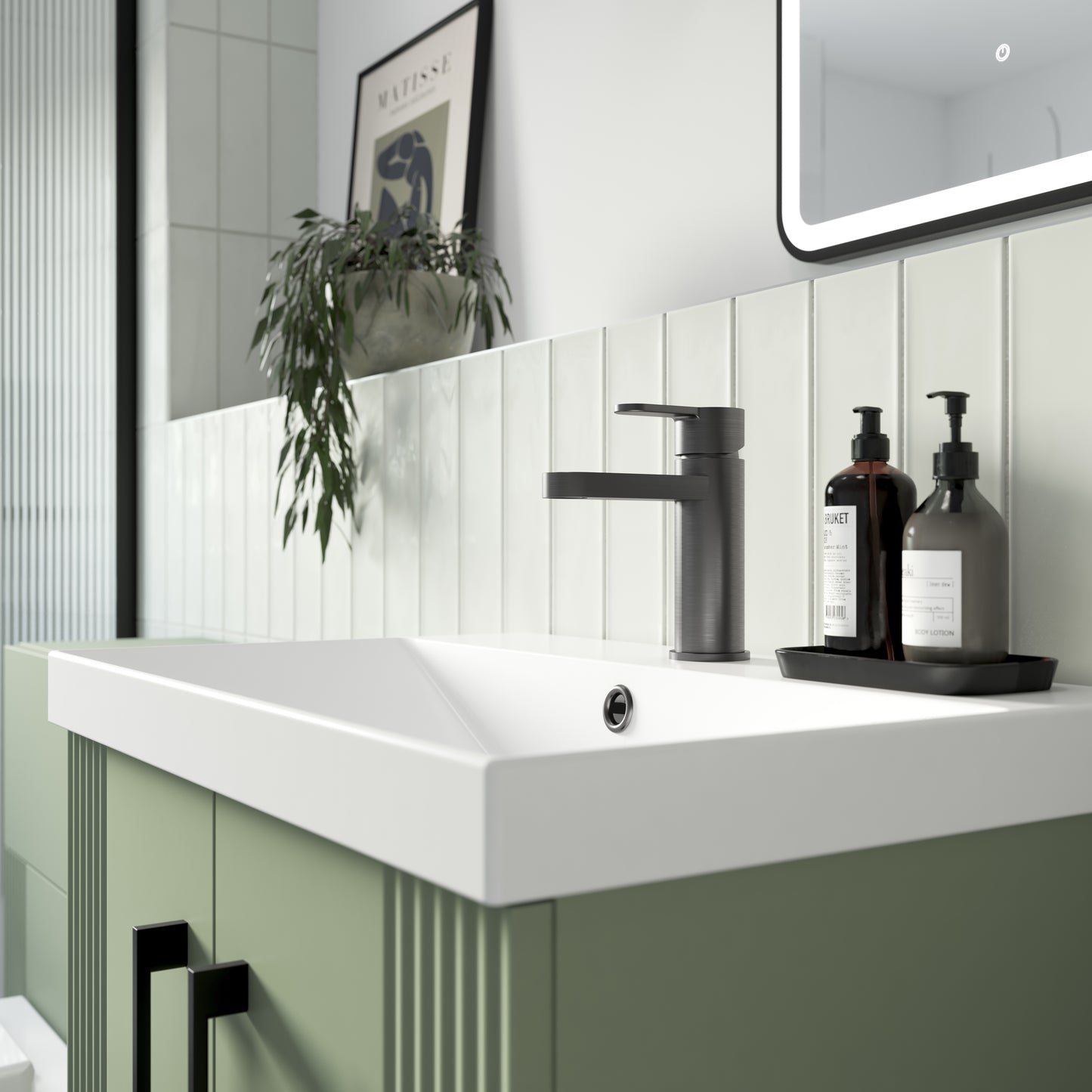 NUIE Mono Basin Mixer With Push Button Waste