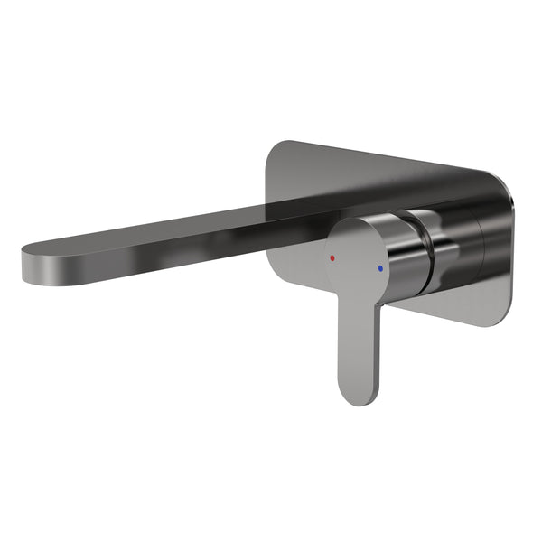 NUIE Wall Mounted 2 Tap Hole Basin Mixer With Plate