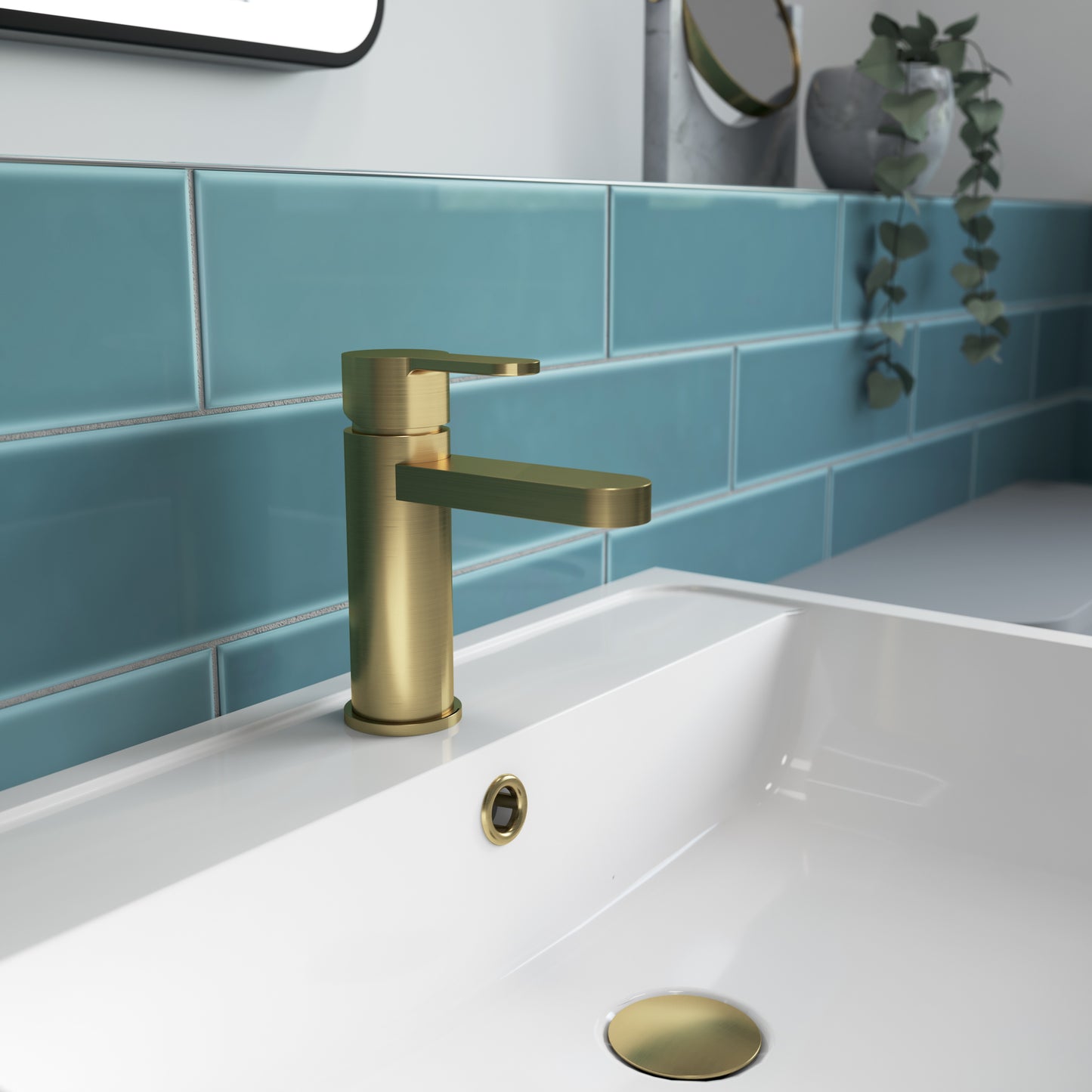 NUIE Mono Basin Mixer With Push Button Waste
