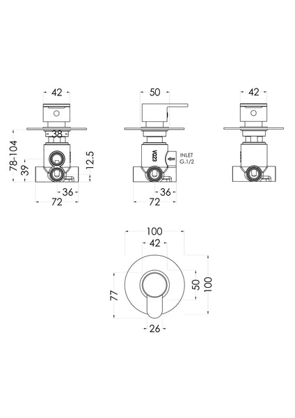 NUIE Concealed Diverter 2/3/4 Way