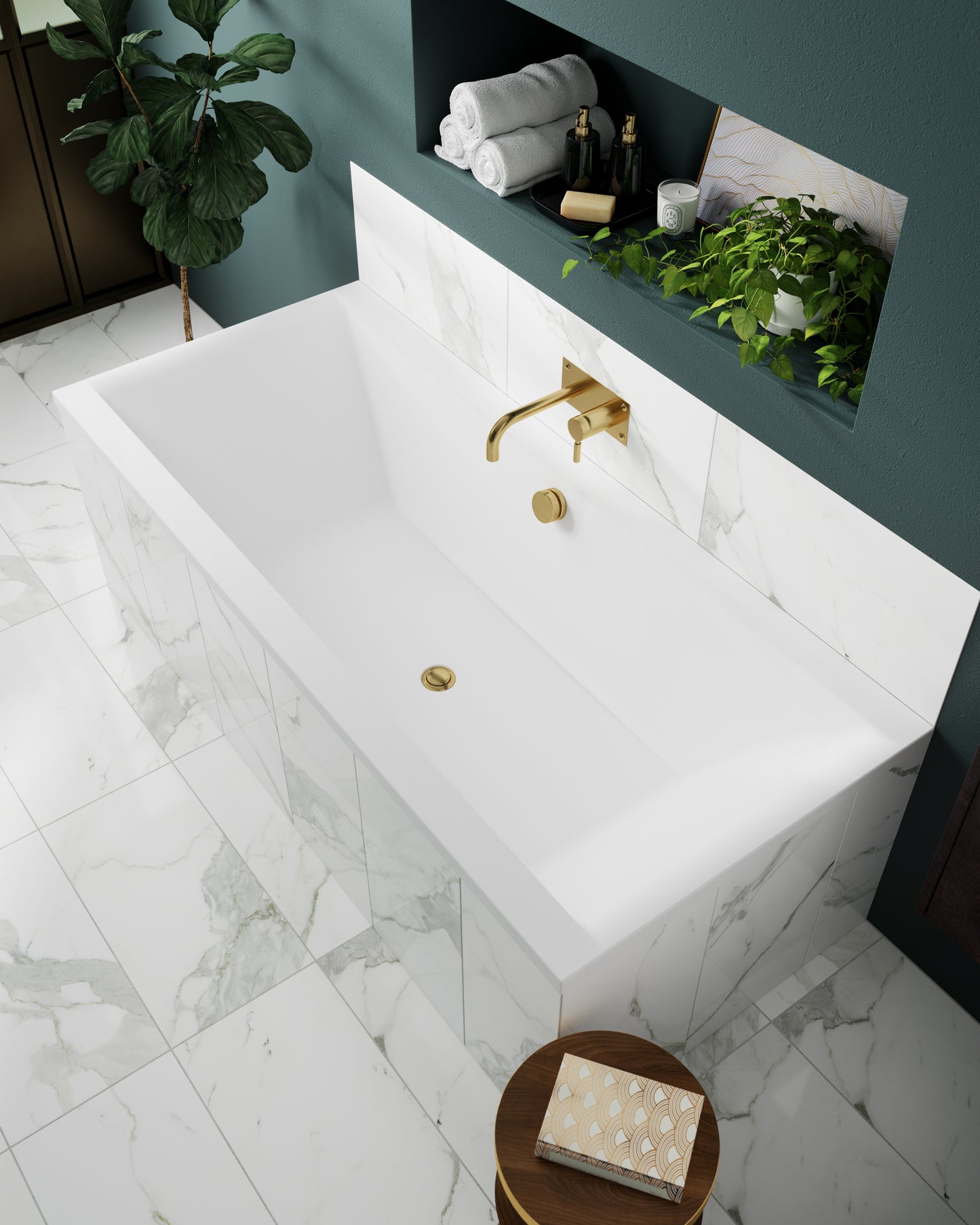NUIE Eternalite Square Double Ended Bath 1700 x 750mm