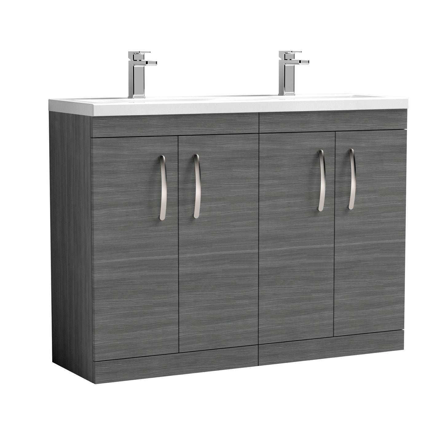 NUIE 1200mm Floor Standing Cabinet With Double Ceramic Basin