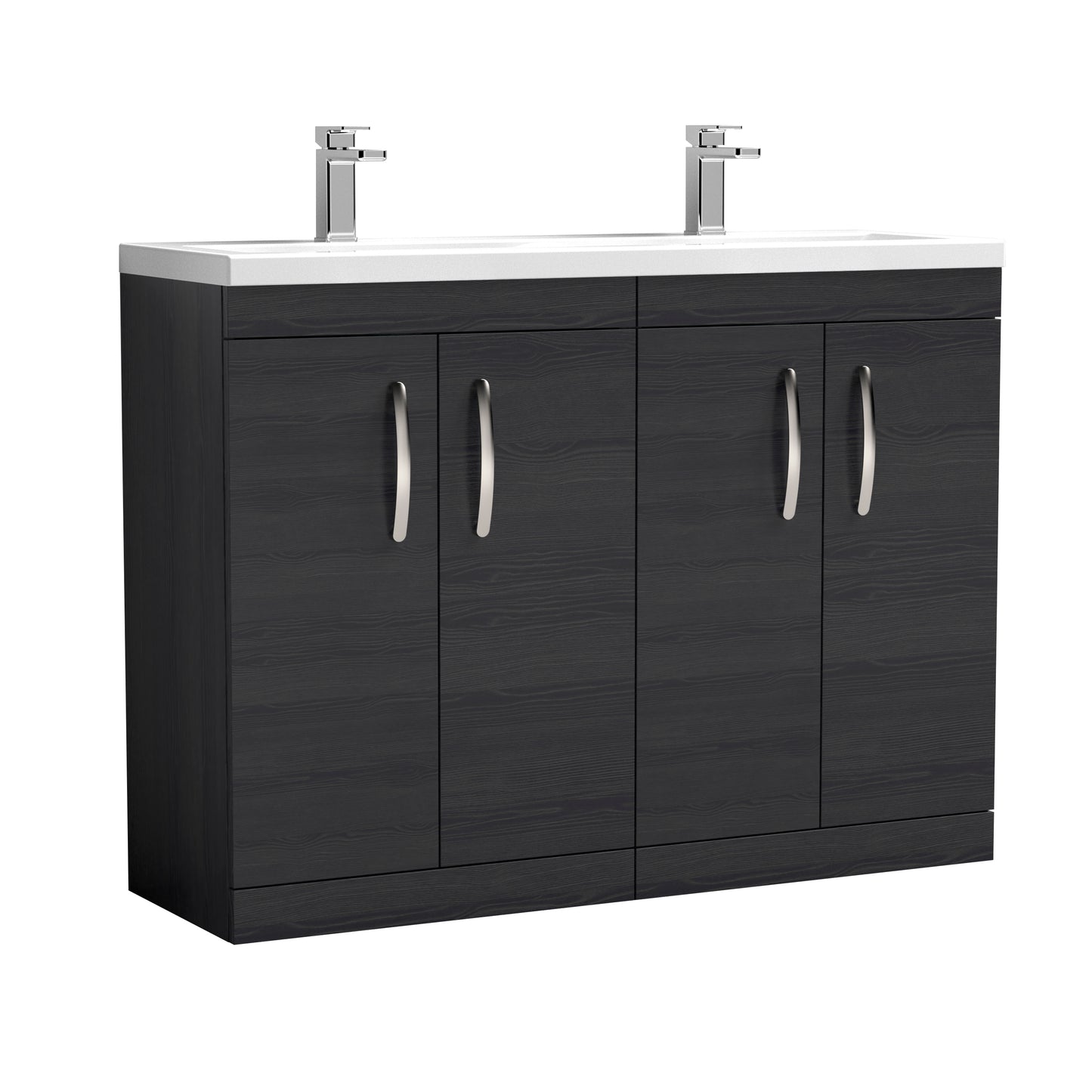 NUIE 1200mm Floor Standing Cabinet With Double Ceramic Basin