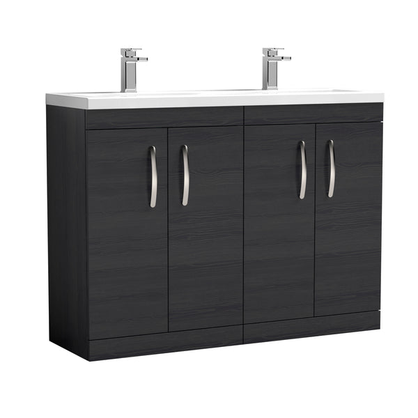 NUIE 1200mm Floor Standing Cabinet With Double Ceramic Basin