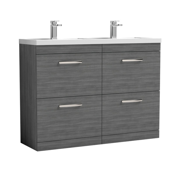 NUIE 1200mm Floor Standing Cabinet With Double Basin