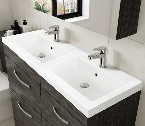 NUIE 1200mm Floor Standing Cabinet With Double Basin