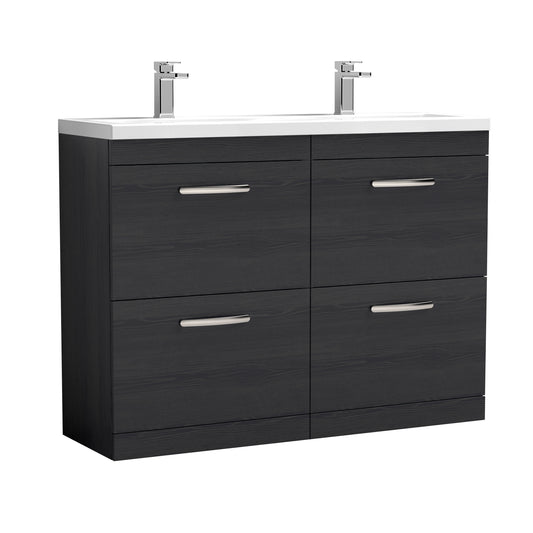 NUIE 1200mm Floor Standing Cabinet With Double Ceramic Basin