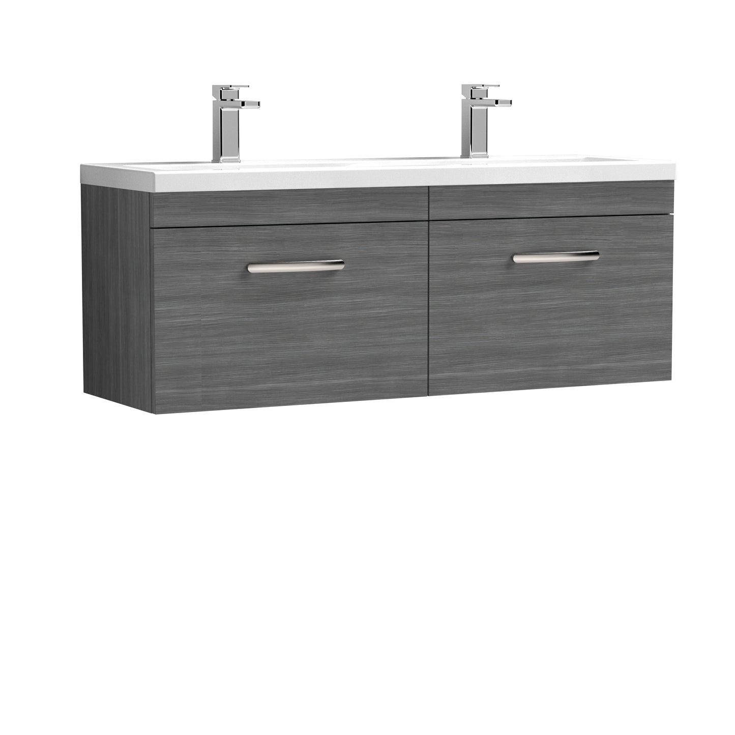 NUIE 1200mm Wall Hung Cabinet With Double Ceramic Basin