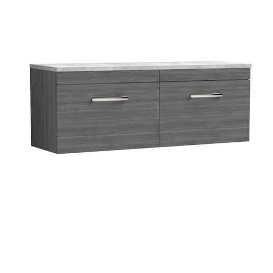 NUIE 1200mm Wall Hung 2-Drawer Unit & Laminate Worktop