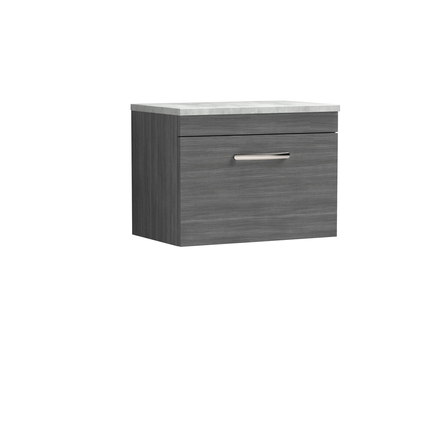 NUIE 600mm Wall Hung Vanity With Grey Worktop
