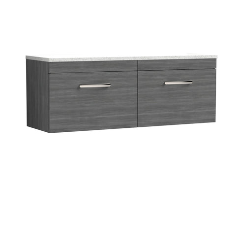 NUIE 1200mm Wall Hung 2-Drawer Unit & Laminate Worktop